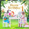 Safari Happy Birthday Party Supplies Jungle Animals Theme Birthday Banner Backdrop Zoo Animals Party Decorations backgroud for Baby Shower Birthday Party Indoor Outdoor Decorations Supplies