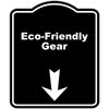 Eco-Friendly Gear Black Sign Arrow Down Aluminum Composite Sign 8.5 x 10 inches
