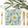 AnyDesign 80 Pack Daisy Paper Napkins Spring Summer Flower Luncheon Napkins 6.5 x 6.5 Inch Watercolor Blue Flower Disposable Dinner Hand Napkins for Seasonal Holiday Home Party Supplies