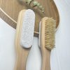 High Thyme FARMacy Pumice Stone for Feet with Natural Bristle Nail Brush - 7.25" Pumice Stone for Feet Callus Remover - Foot Pumice