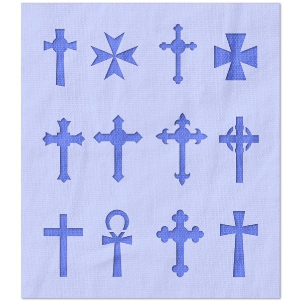Stencil Stop Crosses Stencil - Reusable for DIY Projects, Painting, Drawing, Crafts - 14 Mil Mylar Plastic (5.13 x 6 inches)