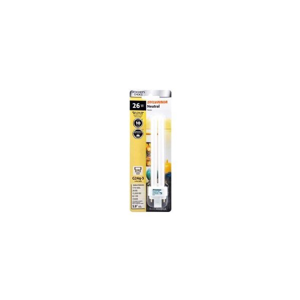 SYLVANIA 26-Watt (100W Equivalent) 3,500K Double Tube G24Q-2 Pin Base Bright White Dimmable CFL Bulb
