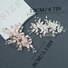 PTORIZNY Wedding Rhinestone Hair Comb Crystal Bride Hair Combs Flower Side Hair Combs Leaf Headpiece Bridal Hair Accessories for Women (Rose gold)