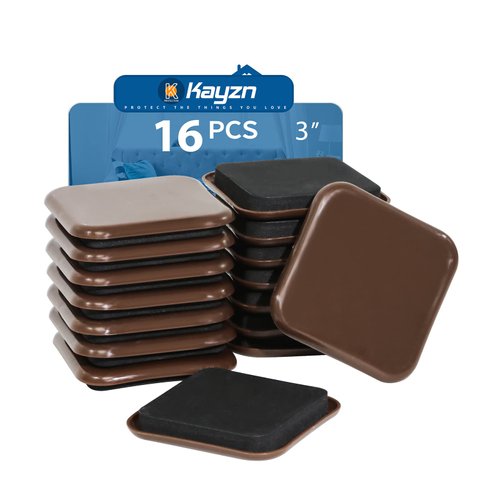Kayzn Square Furniture Sliders, 16pcs 3 inch Furniture Moving Kits Carpet Slider for Moving Heavy Furniture, Reusable Furniture Movers Sliders - Protect The Carpet Surface, Easily Move Any Items