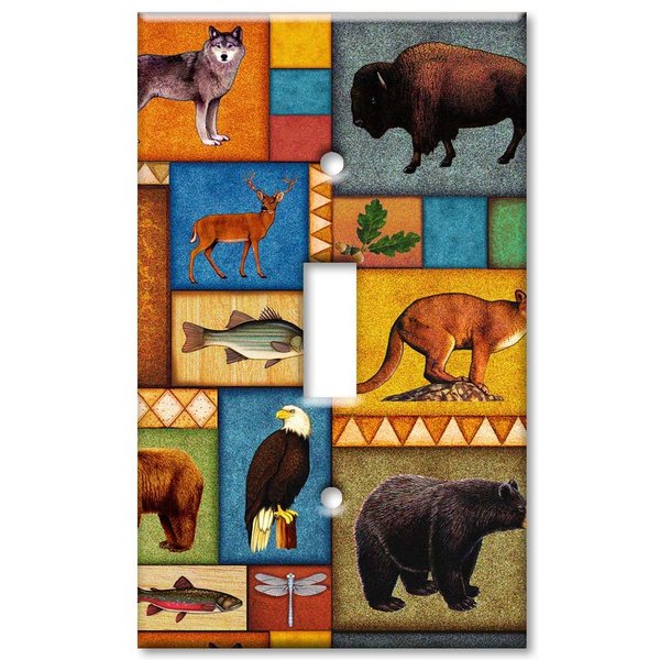 Art Plates - Single Gang Toggle Decorative Metal Wall Plate - North Lodge - Image by Dan Morris - (Made in USA)