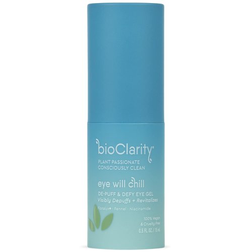 BioClarity Eye Will Chill De-Puff & Defy Eye Gel | 100% Vegan, Cruelty-Free | Contains Niacinamide, Vitamins, B3, C, K | Help Fight Fine Lines and Wrinkles. Reduce Puffiness - .5 fl oz.