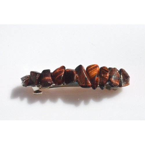 Red Tiger's Eye French Barrette Hair Clip
