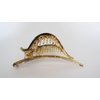 Generic Acrylic clear brown splatter paint alligator hair comb clip for medium thick, 7