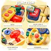 HONGTUO School Bus Toy with Sound and Light, Simulation Steering Wheel Gear Toy, Toddlers School Bus Toys with Music Education Knowledge Simulation Driving Bus Toys, Gift for 1-3-5 Boys & Girls