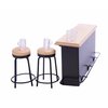 SUCCUNA Dollhouse Furniture Mini Wooden Pub Table Set Miniature Bar Counter Chairs with Tiny Wine Bottle Magazine for Home Desktop Craft Decor Props