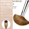 5PCS Acrylic Nail Brush Set, Size 6/8/12/14/16. Kolinsky Hair,Oval Crimped Pressed Shaped Acrylic Nail Brushes,Golden Metal Handle Acrylic Powder Brush Set Professional Manicure For DIY Home Salon