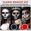 QIUFSSE Clown Makeup Kit,Red Black and White Face Painting Kit Professional,Clown Face Paint Halloween Makeup Kit with Brushes,Oil Based Body Paint for Adults,Joker Vampire Zombie Makeup