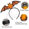 Totelux Halloween Bat Headband Sequins Hair Band Glitter Orange Bat Hair Hoop Hair Accessories for Women Adult Halloween Festive Party Supplies