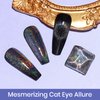 MIZHSE Cat Eye Gel Nail Polish Rainbow Cat Eye Holographic Glitter 9D Cateye Soak Off U V LED Gel Polish for Nail Salon Home DIY Manicure 12ml