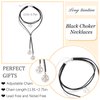 Long tiantian Black Choker Necklaces for Woman Boho Necklace Layered Choker Necklace for Women Western Choker Bohemian Jewelry for Women Cowgirl Necklace Women Christmas Gifts (Black Choker Necklace)
