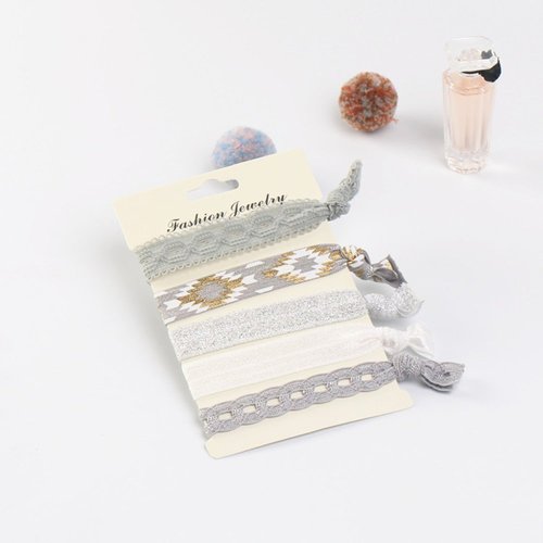 Beauty Wig World 9 Pack Elastic Ribbon Hair Ties Set 45 Pcs No Crease Ponytail Holder Hair Bands Hair Supplies Colorful Bracelet for Girl and Women Hair Accessories