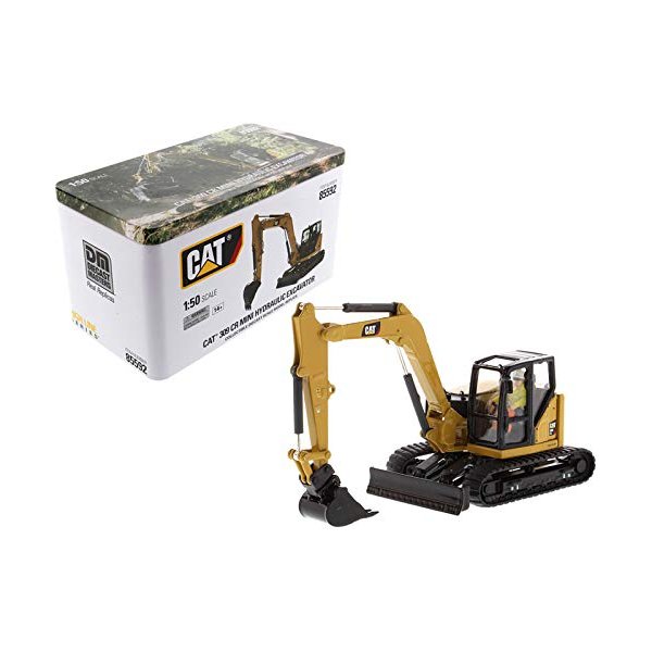 Diecast Masters CAT Caterpillar 309 CR Next Generation Mini Hydraulic Excavator with Work Tools and Operator High Line Series 1/50 Diecast Model 85592