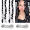 Hair Strings for Braids Elastic Cords Dreadlocks Silver Stretchable Hair Wrap Styling Ornament Hanging Decorating Party Supplies 2 Pcs 5 M