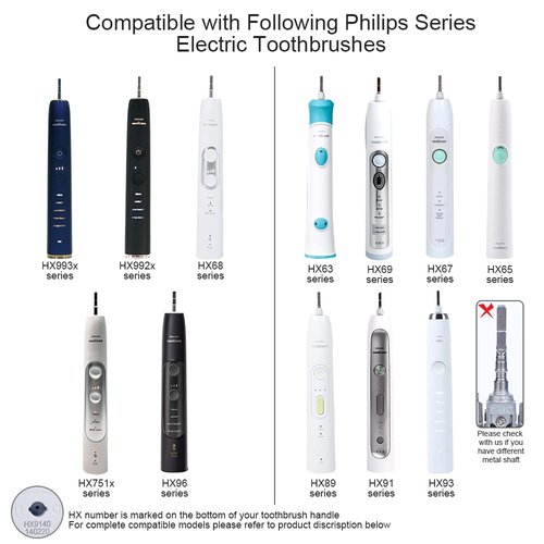 Upgraded Toothbrush Waterproof Shaft Rubber Seal Replacement Parts Compatible with Philips HX751v HX6810 HX9690 HX9957 HX6836 HX992B HX993W Series Electric Toothbrush