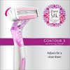 Pure Silk Contour 3 Premium Disposable Razor, 4 Count