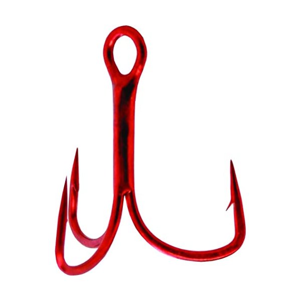 Gamakatsu 77309-2 EWG Treble Hook, Red, Pack of 8