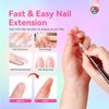 SAVILAND 20 Colors Poly Nail Extension Gel Kit Bright Rainbow Pink Purple Blue Color Collection Poly Gel Nail Kit for Daily Nail Art DIY Home Nail Salon