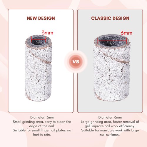 Makartt Sanding Bands for Nail Drill, 50 Pcs Small Nail Sanding Files With 2023 Upgrade Design 3.1mm Mandrel Bits, 180 Medium Grits for Acrylic Nails Gel Removing Shaping, Manicure Nail Salon Use