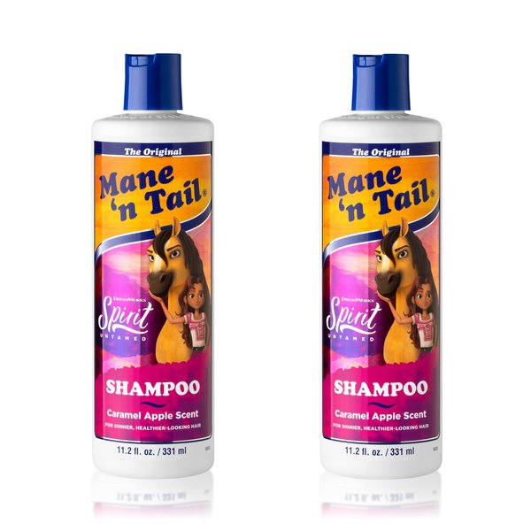Mane 'n Tail Spirit Untamed Shampoo 11.02 Oz Caramel Apple Scent Easy Rinse Shampoo + Body Wash Gentle, Mild For Everyday Use. (2 Count)