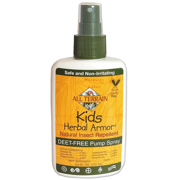 Kids Herbal Armor DEET-Free Pump Spray 4oz. Insect Repellent, Plant-Based and All-Natural Bug Repellent, Safe for Family and Pets, Mosquito and Bug Protection