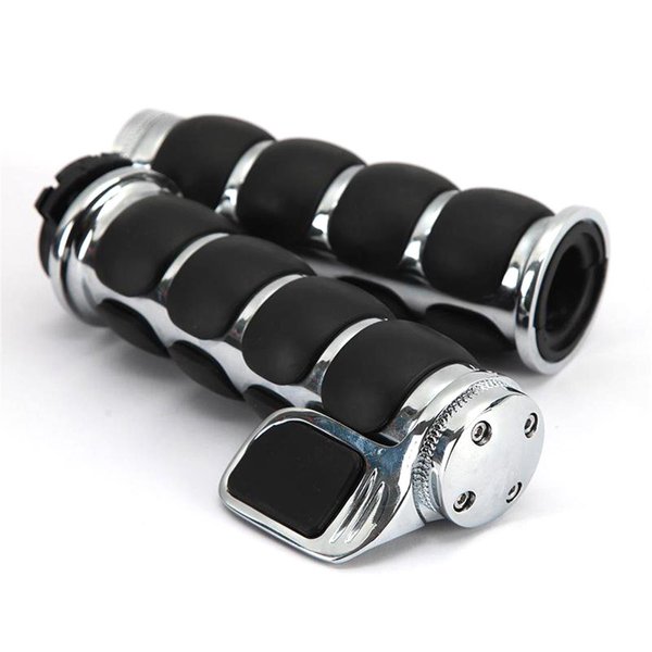 INNOGLOW Motorcycle Handlebar Grips 1" 26mm Non-Slip Hand Grip with Throttle Assist for Harley Kawasiki Suzuki Cruisers Motorbikes Choppers