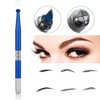 Pinkiou 50 Pcs Microblading Blade Micropigmentation Brow Lamination Makeup Manual Eyebrow Henna Disposable Sloped Needle Pin Bevel Shading (12Pin)