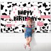 Cow Birthday Party Supplies Funny Cow Party Decorations Backdrop Cow Themed Birthday Banner Happy Birthday Photography Background for Farm Birthday Party Farm Animal Theme Party Favors, 71 x 43 Inch