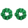 ZOONAI Women Teen Girls Satin Scrunchies Hair Accessories Elastic Hair Ponytail Holder Hair Tie - Set of 2 (Green)