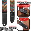 Amumu Chevron Guitar Strap MultiColor for Acoustic Guitar Electric Guitar and Bass Guitar includes Strap Blocks and Headstock Tie