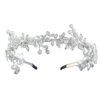 Campsis Pearl Wedding Headband Silver Crystal Bridal Headpiece Jewelry Flower Hair Accessories for Women Prom Party for Bride Bridesmaid
