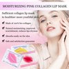 NIYET 30 pieces of Moisturizing Collagen Crystal Lip Mask - Anti-Ageing & Anti Chapped, Reduce lip Wrinkles, Fade Lip Color, Make Skin Smooth And Firm Collagen Lip Pieces (Rose)