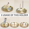 ZenBless 5 in 1 Incense Burner, Palo Santo Holder, Sage Holder, Incense Holder for Incense Sticks/Coil Incense/Incense Cones, 5.5 inches Brass Ash Catcher for Meditation Yoga Room