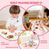 Wooden Tea Party Set, Tea Set for Little Girls 1-3 Toddler Tea Sets for Girls 2-4 with Wooden Toys Food Pretend Play Tea Party Wooden Kitchen Toys Playset Christmas Birthday Gift