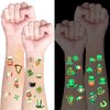 10 Sheets St. Patrick's Day Temporary Luminous Tattoos, 180 Pcs Clover Shamrock Tattoos Stickers Irish Parade Day Face Body Decorations Party Favors Supplies for Kids Boys Girls