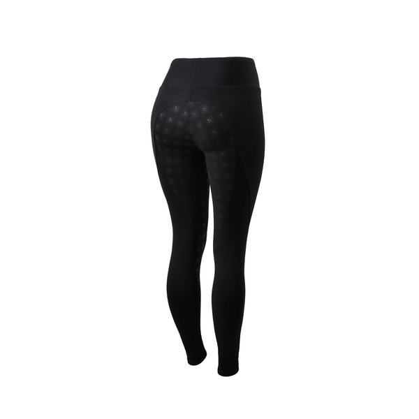 HORZE Juliet Women's Hyper Flex Tights UV Protect Silicone Grip Full Seat Tights Comfortable and Durable Nylon Blend Fabric Non-Slip Grip Stain-Resistant - Black - US Size 28 (EU 40)
