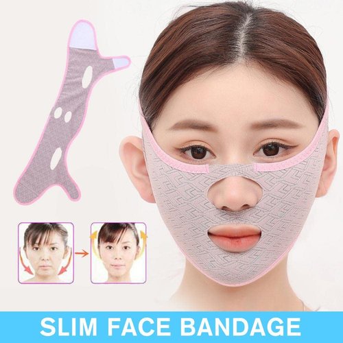 New Beauty Facial Shaping Sleeping Mask, reusable V-shaped Facial Shaping Mask, V-shaped face and chin mask, V-line Lifting Mask, Double chin Shrink (Pink)