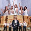 Saintrygo Prince and Princess Crowns Prom Court Sashes Prom Party Favors 80s Prom Tiara Shiny Satin Cosplay for Graduation(Nostalgic Style)
