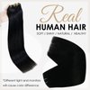 Full Shine Human Hair Clip in Extensions Jet Black Pu Clip in Extensions Real Human Hair Invisible Clip ins for Women Black Hair Natural Hair Extensions Thick Ends 8Pcs 120Grams 14 Inch