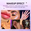 Body Glitter Gel, Quick-Drying & Self-Adhesive Face Glitter, Rave, Concert Glitter Makeup, Holographic Eye,Lip,Hair Glitter, Sparkle Accessories, Cosmetic Grade Sequins(#02 Stardust Pink）
