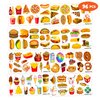 96 PCS Cute French Fast Food Hamburger Fries Pizza Temporary Tattoos Themed Birthday Party Decorations Supplies Favors Decor Yummy Tattoo Stickers Gifts For Kids Boys Girls School Prizes Carnival