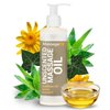 Massage Oil by Massage FX - 100% Pure Sweet Almond & Sunflower Seed Oil - Vitamin E - Ivy, Arnica & Aloe - Unscented - Perfect for a Full Body Massage, Maximum Friction - Paraben Free - 8 Ounces Pump