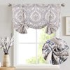 jinchan Faux Linen Kitchen Tie up Valance for Windows 18 Inch Farmhouse Window Valance for Living Room Bathroom Light Blocking Rod Pocket Country Rustic Small Window Curtains Drapes 1 Panel Ivory