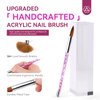Saviland 4PCS Acrylic Nail Brush Set - Size 4/6/10/14 Acrylic Nail Brushes for Acrylic Application, Professional Acrylic Nail Tools Set with Pink Acrylic Brushes for Nails Extension & 3D Nail Carving