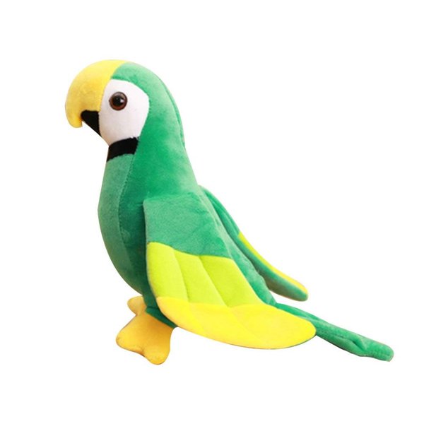 Kisangel 1pc Stuffed Parrot Plush Stuffed Animal Scarlet Macaw Plush Miniature Parrot Figurines for Kids Girls(Green, 15 x 20 x 15cm)