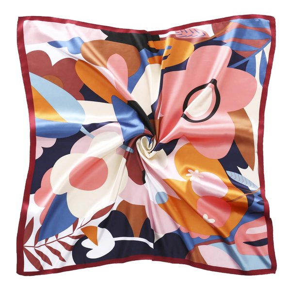 vimate Silk Head Scarves, Women's Lightweight 35" Square Satin Scarf for Hair Wrapping at Night. (Style-13)